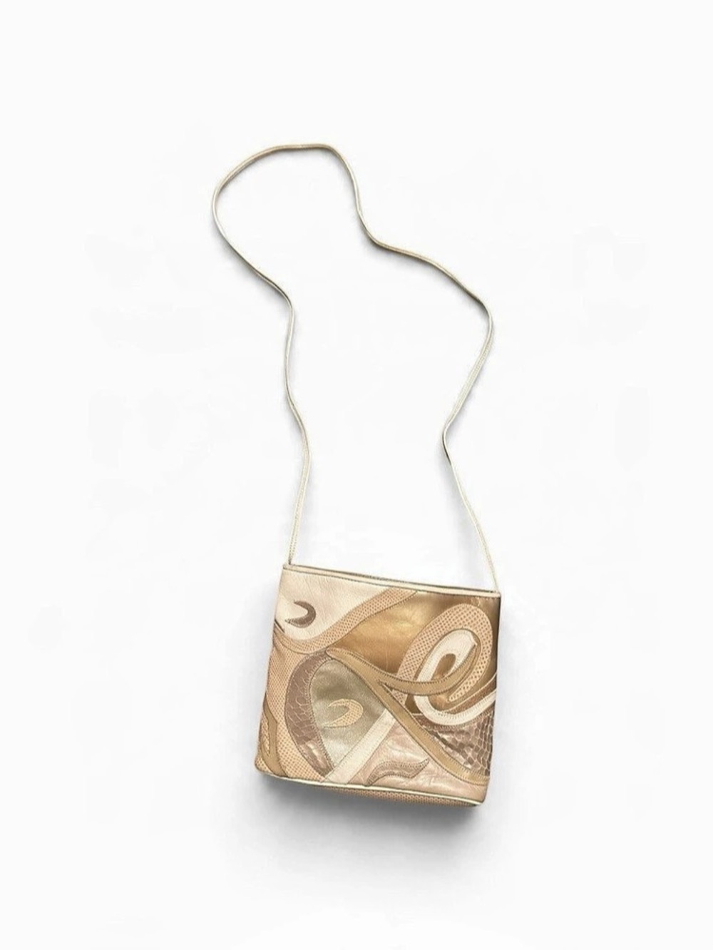 Sharif Abstract Gold & Beige Crossbody